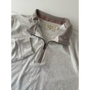 The Normal Brand Sweater Mens Large Quarter Zip Pullover Gray Oatmeal Heather